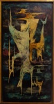 Lula Cardoso Ayres - Quadro óleo sobre eucatex 50x100, de 1962, com moldura, este quadro participou da exposição individual do artista na Galeria Bonino, em 1962, uma dasmais importantes galerias da época