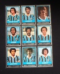 COLECIONISMO - Lote contendo Crads Antigos do Chicletes Ping Pong de Jogadores de Futebol do Grêmio. Med. 6,5cm x 9cm cada - Total de 9 Cards.