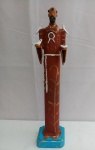 Escultura de São Francisco de Assis, Terracota, ricamente adornada; aprox. 39 x 9 x 7cm