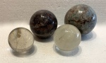 Lote contendo 4 belíssimas esferas decorativas de pedras brasileiras.Magníficas!