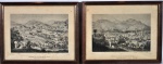 Duas gravuras:  Eugenio Ciceri - La Marcier - Rio de Janeiro. Medidas com moldura  31,5 x 40 cm .