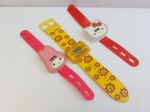 Lote Composto de 3 Relógios de Pulso, Tema Infantil, sendo Hello Kitty, Solzinho (Ri-Happy) e My Melody, não testados; aprox. 23 x 4cm