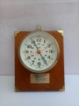 Relógio Eska, Remete Painel de Carro, em madeira e latão, não testado; aprox. 20 x 16 x 8cm