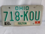 Placa de Carro U.S.A. OHIO, Refletiva, Original e Antiga, aprox. 30,5 x 15,5cm, Alto Relevo, chapa metal, apresenta desgastes