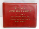 Interessante Catálogo, Encarte, Guia da Reconstrução de Roma, Reprodução datada de 1962; aprox. 16,5 x 11 x 2cm, apresenta marcas do tempo