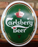 Placa de cerveja  Carlsberg. Mede: 44 cm.