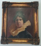 Raro e Muito antigo quadro de rosto feminino, apelidado de bochechuda pintado por GASPAR PUGA GARCIA em 1907 , foi professor de artes de DI CAVALCANTI - OST - ACSE  - Mede: 53 x  48 cm