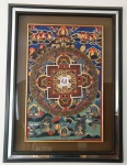 Quadro da Tailândia - Pintura em Papel - Mede com moldura : 70 x91 cm - Emoldurado com vidro. Sem Assinatura.