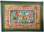 Quadro de origem mexicana pintado na cortiça em madeira . Mede: 74 x 55 cm.