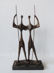 Bruno Giorgi - Bela escultura " Candangos", feita em Bronze com base de mármore de cor preta. Medidas de 34cm x 17cm. Assinada.