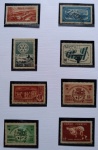 Selos do Brasil, parte de coleção, selos protegidos por Maximaphil de fundo preto. (S102)