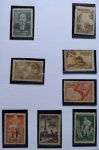 Selos do Brasil, parte de coleção, selos protegidos por Maximaphil de fundo preto. (S109)