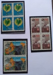 Selos do Brasil, parte de coleção, selos protegidos por Maximaphil de fundo preto. (S112)