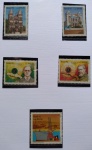Selos do Brasil, parte de coleção, selos protegidos por Maximaphil de fundo preto. (S123)