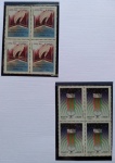 Selos do Brasil, parte de coleção, selos protegidos por Maximaphil de fundo preto. (S124)