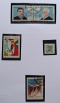 Selos do Brasil, parte de coleção, selos protegidos por Maximaphil de fundo preto. (S132)
