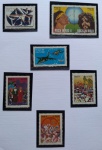 Selos do Brasil, parte de coleção, selos protegidos por Maximaphil de fundo preto. (S133)