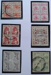 Selos do Brasil, parte de coleção, selos protegidos por Maximaphil de fundo preto. (S134)