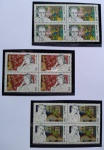 Selos do Brasil, parte de coleção, selos protegidos por Maximaphil de fundo preto. (S145)