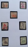 Selos do Brasil, parte de coleção, selos protegidos por Maximaphil de fundo preto. (S147)