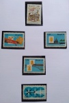 Selos do Brasil, parte de coleção, selos protegidos por Maximaphil de fundo preto. (S149)