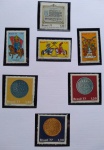 Selos do Brasil, parte de coleção, selos protegidos por Maximaphil de fundo preto. (S152)