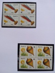 Selos do Brasil, parte de coleção, selos protegidos por Maximaphil de fundo preto. (S158)