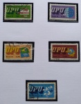 Selos do Brasil, parte de coleção, selos protegidos por Maximaphil de fundo preto. (S167)