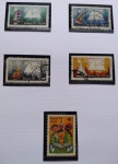 Selos do Brasil, parte de coleção, selos protegidos por Maximaphil de fundo preto. (S169)