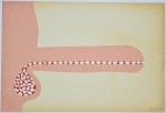 Farnese de Andrade Neto (Araguari, Minas Gerais, 1926 - Rio de Janeiro, Rio de Janeiro, 1996,), "Pênis com espermas" , Serigrafia colorida, tiragem 156/200, assinada e datada 1968. med . 31,5  x 46,5 cm. Prancha impressa por Dionísio del Santo da série "Fecundação" , composta por um envelope com 5 estampas.Sem moldura. Presença de pontos de acidez sobre o papel. Pontos de umidade. Pequenas faltas. No estado.