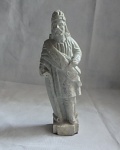 Escultura de pedra reprodução da obra de aleijadinho, cinza claro., pesado. Med. 32 Cm