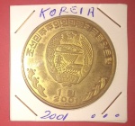 Moeda, ano 2001, Blue Dragon, linda moeda para colecionar, Coréia do Norte