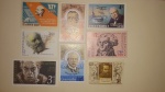 Filatelia, 8 selos personalizados do mundo!!! Churchill + Nobel da Paz + Nobel Medicina, Stalin etc..
