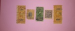 Filatelia, 5 selos, 2 selos 1000 Réis, +200 Réis +20 Réis + selo D.Pedro Verde