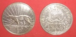 2 Moedas de Prata, 1000 Réis, ano de 1913, 1 peso ano 1942