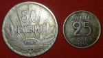 2 Moedas de Prata, Uruguai e Suécia!!! Ano de 1955 e 1943