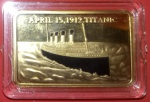 Plaqueta do Titanic!!! 15/04/1912 dia da tragédia - In memória das vítimas do Titanic, foleado a ouro!!!
