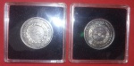 2 Moedas de Prata, 500 Réis, anos 1855 e 1856, na capsula, soberbas