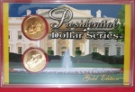 Estojo série Dollar Presidenciais, Philadelphia e Denver, lacrado, edição de ouro