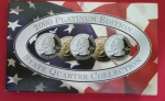 Estojo de Quarter State, edição Platinum, ano 2000, 5 peças com certificado de autenticidade