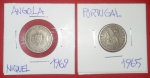 2 Moedas, Portugal e Angola (Sua Colonia) 1965 e 1967