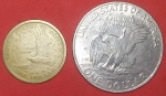 2 Moedas (USA) One Dollar, ano de 1972 e 2001