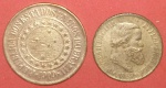 2 Moedas do Brasil, Bronze, 40 Réis ano de 1909 + 20 Réis ano de 1869!!!