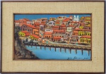 João Alves - João Alves Oliveira da Silva (Ipirá, Bahia, 1906 - Salvador, Bahia, ca.1970), "Sem título", óleo sobre Tela, Assinado e datado 1969. Med. 32 x 54 cm(a obra); 51,5 x 73,5 cm (a moldura). Sujicidade sobre a camada pictórica.
