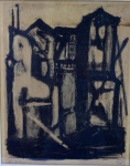 Darel Valença Lins (Palmares, Pernambuco, 1924 - Rio de Janeiro, Rio de Janeiro, 2017), "Demolição", litogravura  s/ papel, assinada . Tiragem 2/5. Med 48, 5  x 37,5 cm (a obra);  ?? x  ??  cm (a moldura). Presença de pontos de acidez e umidade. Biografia: Gravador, pintor, desenhista, ilustrador, professor. Estuda na Escola de Belas Artes do Recife, atual Universidade Federal de Pernambuco (UFPE), entre 1941 e 1942, e atua como desenhista técnico. Muda-se para o Rio de Janeiro em 1946. Estuda gravura em metal com Henrique Oswald (1918-1965) no Liceu de Artes e Ofícios, em 1948. Dois anos depois, entra em contato com Oswaldo Goeldi (1895-1961).Atua como ilustrador em diversos periódicos, como a revista Manchete e os jornais Última Hora e Diário de Notícias. Entre 1953 e 1966, encarrega-se das publicações da Sociedade dos Cem Bibliófilos do Brasil. Com o prêmio de viagem ao exterior, recebido no Salão Nacional de Arte Moderna (SNAM) do Rio de Janeiro, em 1957, viaja para a Itália, onde permanece até 1960. Ilustra diversos livros, como Memórias de um Sargento de Milícias, 1957, de Manuel Antônio de Almeida (1831-1861); Poranduba Amazonense, 1961, de Barbosa Rodrigues (1842-1909); São Bernardo, 1992, de Graciliano Ramos (1892-1953); e A Polaquinha (2002), de Dalton Trevisan (1925).Leciona gravura em metal no Museu de Arte de São Paulo Assis Chateaubriand (Masp), em 1951; litografia na Escola Nacional de Belas Artes (Enba), no Rio de Janeiro, entre 1955 e 1957; e na Faculdade de Artes Plásticas da Fundação Armando Álvares Penteado (Faap), em São Paulo, de 1961 a 1964. Entre 1968 e 1969, realiza painéis como os do Palácio dos Arcos, sede do Ministério das Relações Exteriores, em Brasília.Em 2015, é lançado o documentário Mais do eu possa me reconhecer, dirigido por Allan Ribeiro. Filmado no apartamento do artista no Rio de Janeiro, o filme conta a rotina do artista, que apesar de intensa produção de gravuras, passa a se dedicar a videoarte