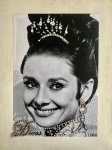 Decorativo - Quadro representando Audrey Hepburn - Med. 50x38cm.