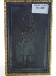 Retrato em bronze, Joana d Arco. Altura18 cm, e largura 11 cm.