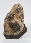 ARTE SACRA - Santíssima Trindade - São Paulo, séc XVIII - Fragmento de imagem em relevo em terracota policromada. Med. 20 x 13 cm