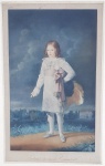 RETRATO DE NAPOLEÃO II - DUQUE DE REICHSTADT (1814-1833) ainda infante, em trajes de Gala, ao fundo Palácio de Versailles. Litogravura original colorida à mão, séc XIX ,realizada pela BRAWN & Co. a partir da obra de Barbara Krafft (17641825)  Med. 32 x 20 cm / Med. da folha inteira: 50 x 38 cm   ---------------> VIDE: https://br.pinterest.com/pin/425238389788859116/   ---------> VIDE: http://www.akpool.co.uk/postcards/26162004-kuenstler-postcard-krafft-ch-le-duc-de-reichstadt-sohn-von-napoleon-und-marie-louise-von-sterreich