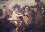 JUAN F. SANCHES, O triunfo de Baco, óleo sobre tela, 40 x 55cm, não assinado. Releitura de Velásquez.